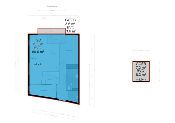 Floorplan - Hageland 116, 1066 SB Amsterdam